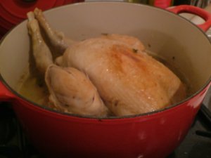 roast chicken in a casserole